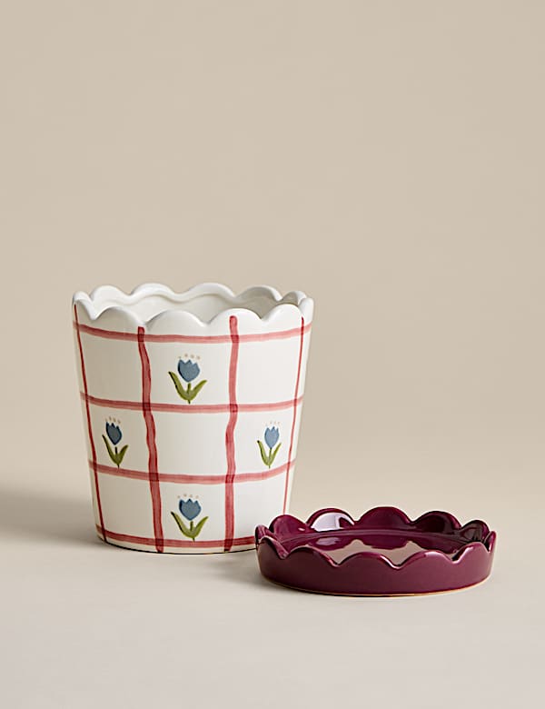 Floral Ceramic Planter - NL