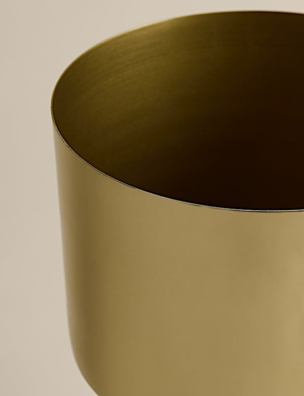 Medium Gold Planter with Stand - PL