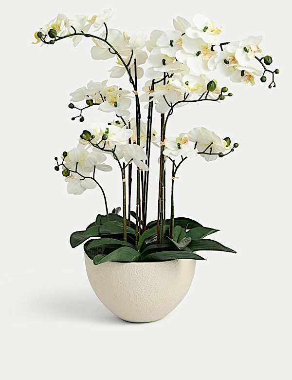 Artificial Extra Large Orchid in Ceramic Pot - HK