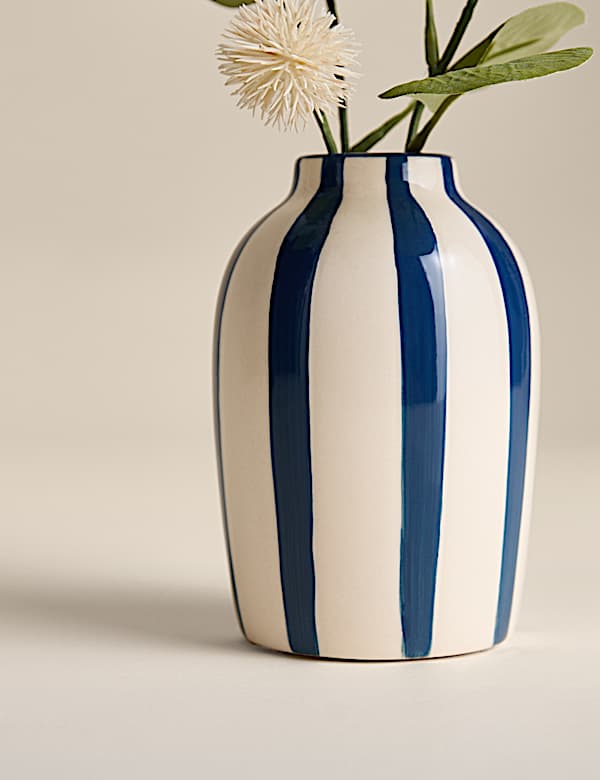 Artificial Pom Pom Flower in Ceramic Vase - EE