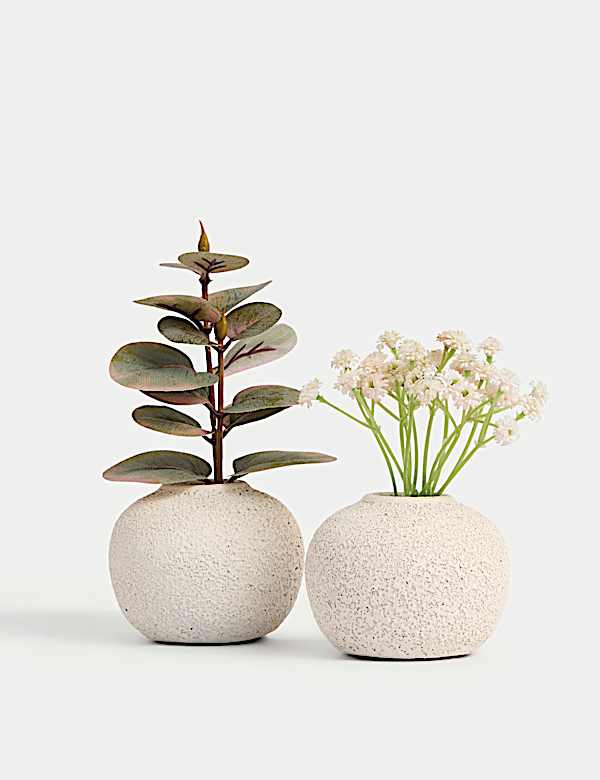 Set of 2 Artificial Plants in Pots - PT