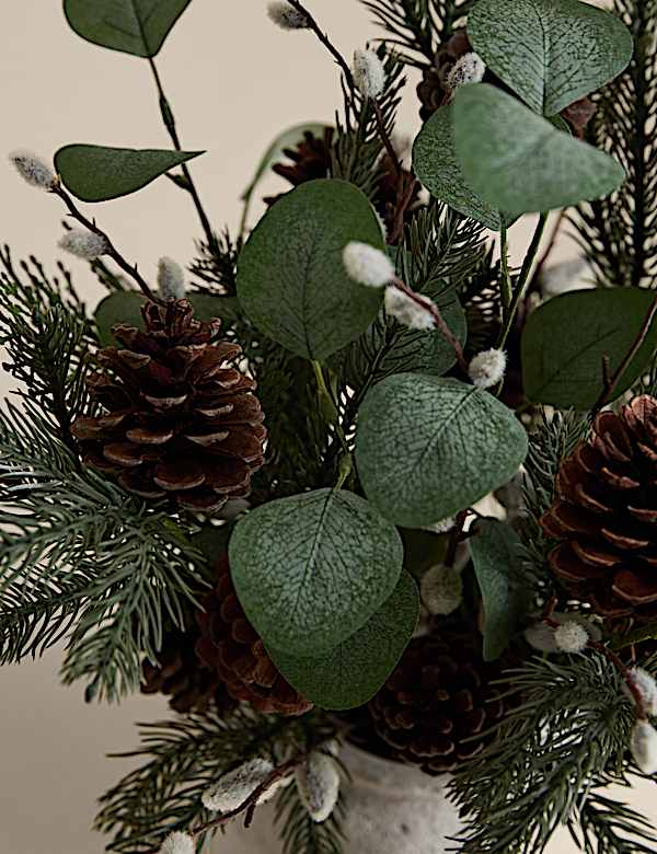 Artificial Winter Arrangement in Concrete Pot - ES