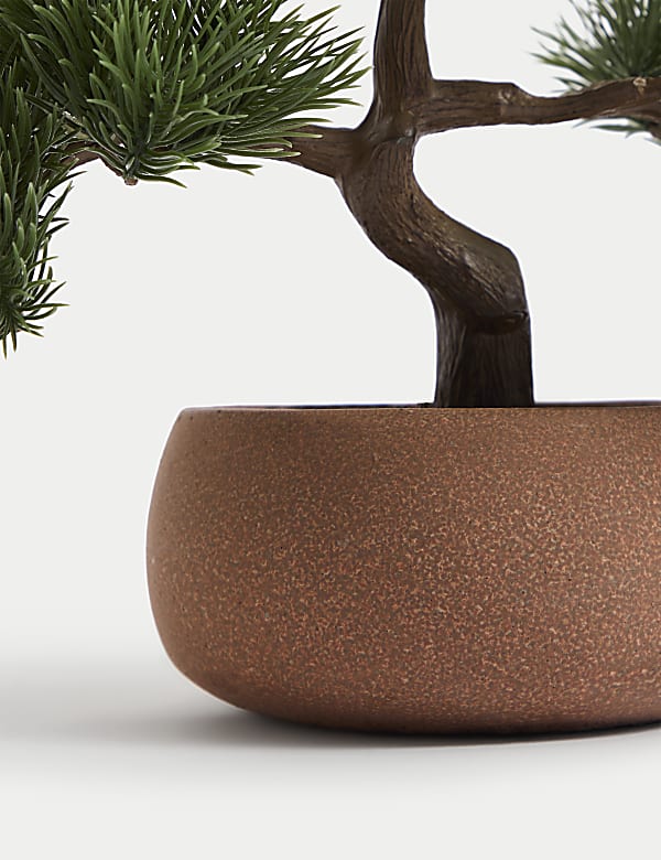 Τσιμεντένια γλάστρα με τεχνητό μπονσάι - GR