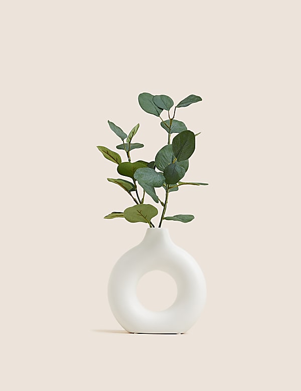 Artificial Eucalyptus Plant in Shaped Vase - GR
