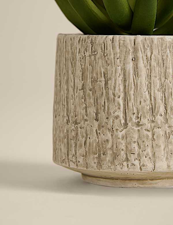 Artificial Mini Succulent in Textured Cement Pot - CZ
