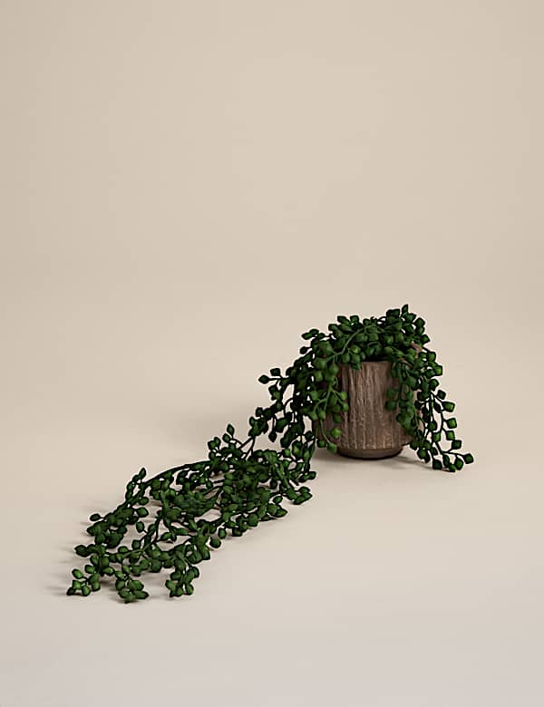 Artificial String Of Hearts in Textured Ceramic Pot - DK