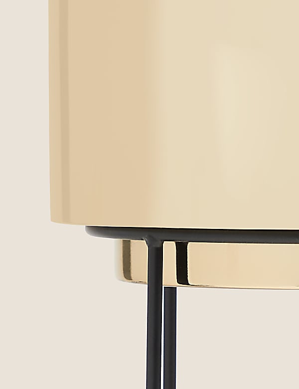 Μεγάλη χρυσή γλάστρα με βάση - GR