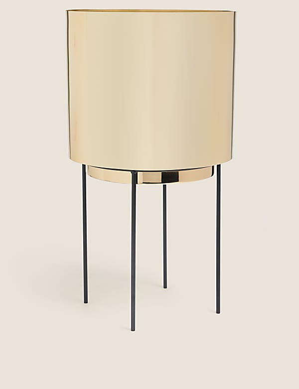 Μεγάλη χρυσή γλάστρα με βάση - GR