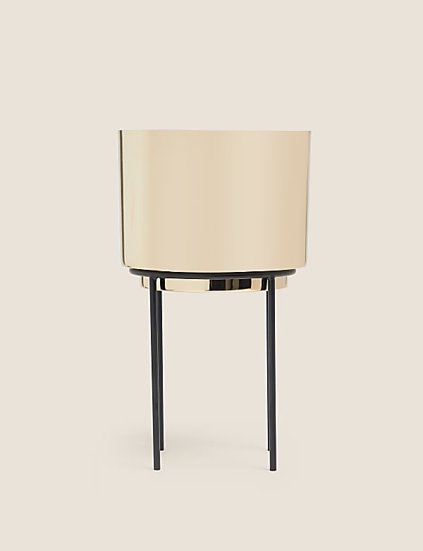 Μεσαία χρυσή γλάστρα με βάση - GR