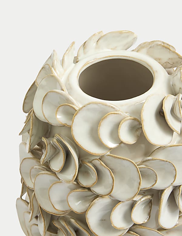 Layered Petal Ceramic Vase - GR