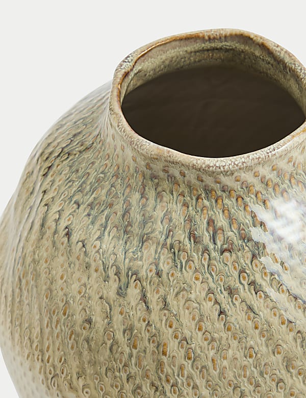 Reactive Glaze Textured Ceramic Vase - AU