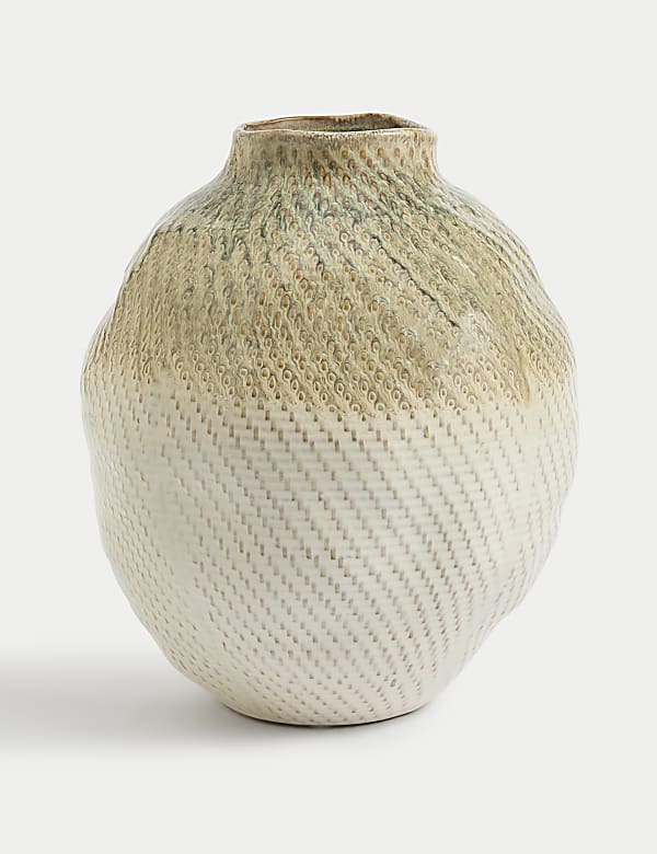 Reactive Glaze Textured Ceramic Vase - AU