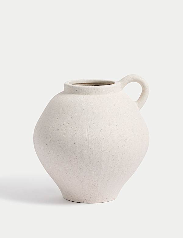 Small Ceramic Shaped Handle Vase - DK