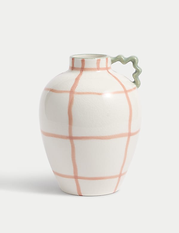 Grand vase carafe en céramique à carreaux Wiggle - CH