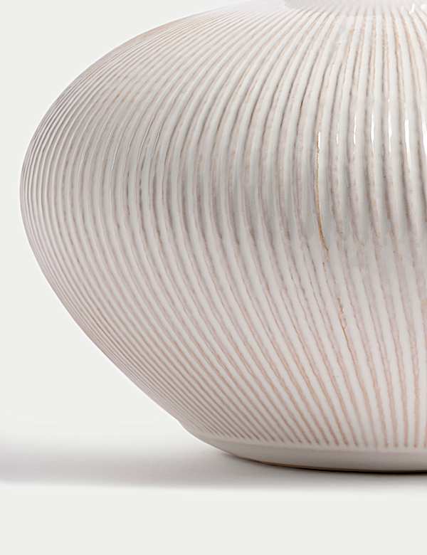 Medium Ridged Textured Ceramic Vase - BE