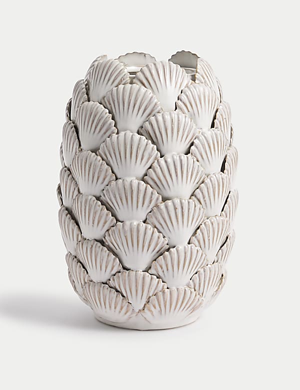 Medium Shell Textured Ceramic Vase - VN