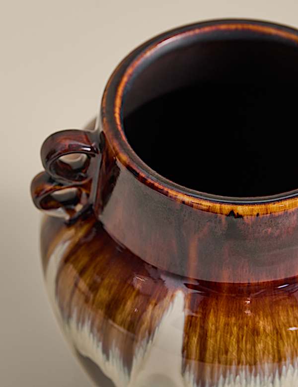 אגרטל קרמיקה גדול עם זיגוג מיוחד - IL