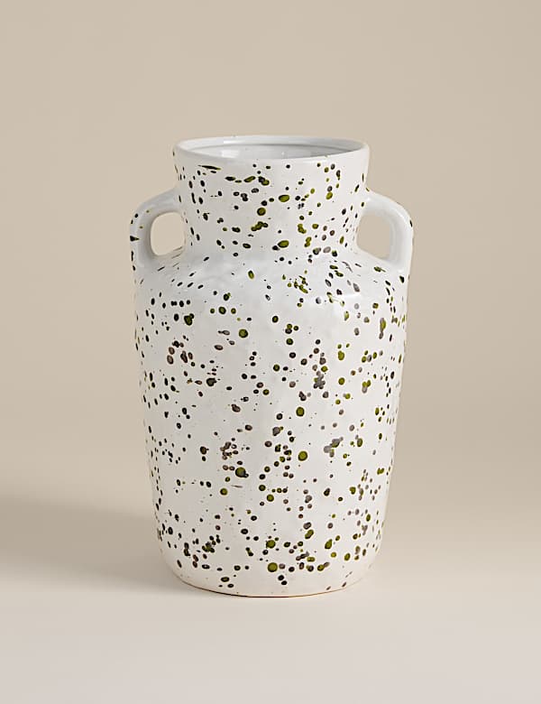 Grote keramische vaas met spettermotief - BE