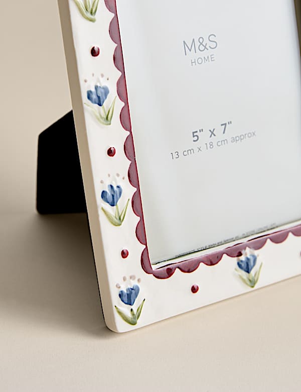 Ceramic Floral Photo Frame 5x7 inch - BN
