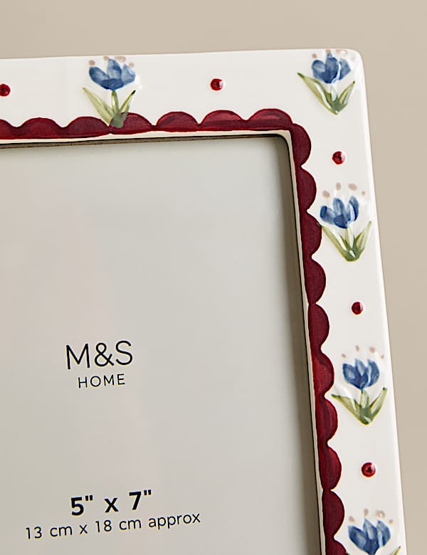 Ceramic Floral Photo Frame 5x7 inch - BN