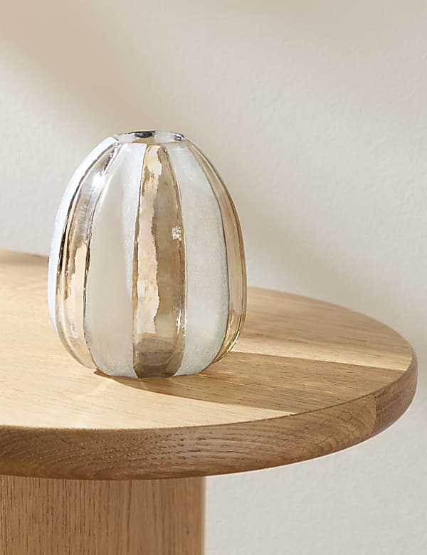 Small Striped Glass Bud Vase Vases M&S JP