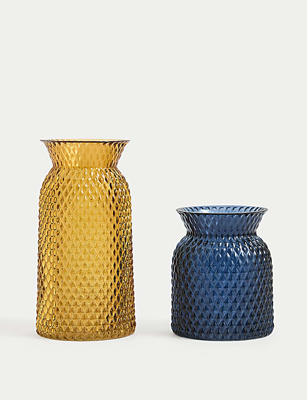 2pk Textured Glass Vases - AU
