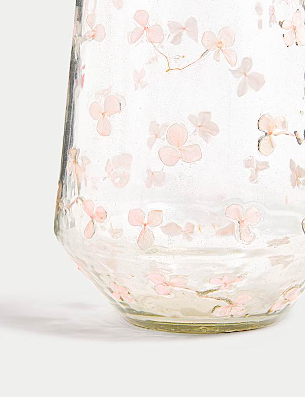Skleněná váza s motivem květin - CZ