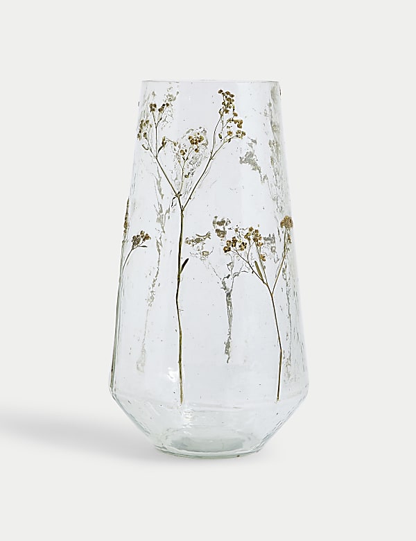 Pressed Flower Glass Vase - MV