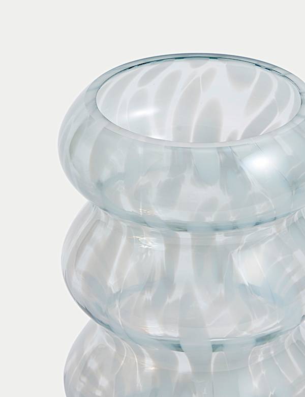 Vase en verre &agrave; motif ondul&eacute; - FR