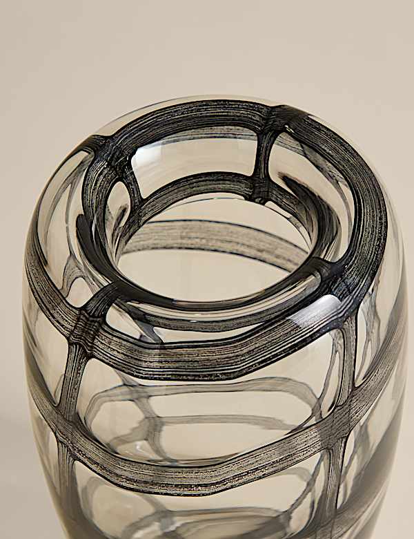 אגרטל זכוכית בינוני משובץ  - IL