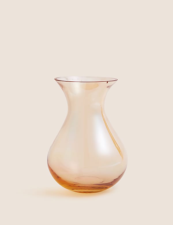 Vase à bouquet ambre effet brillant de taille moyenne - FR
