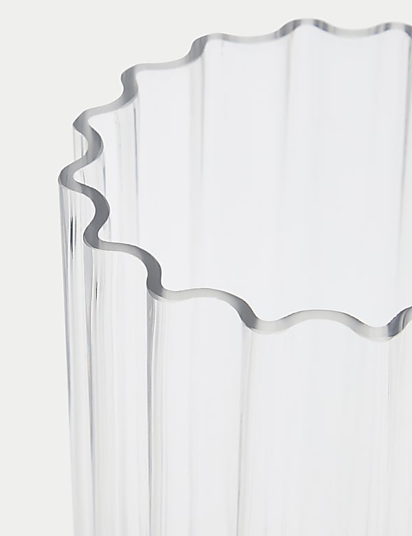 Ridged Glass Cylinder Vase - EE