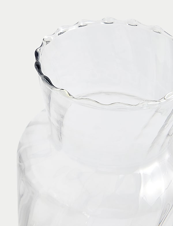 Swirl Ridged Glass Vase - FR