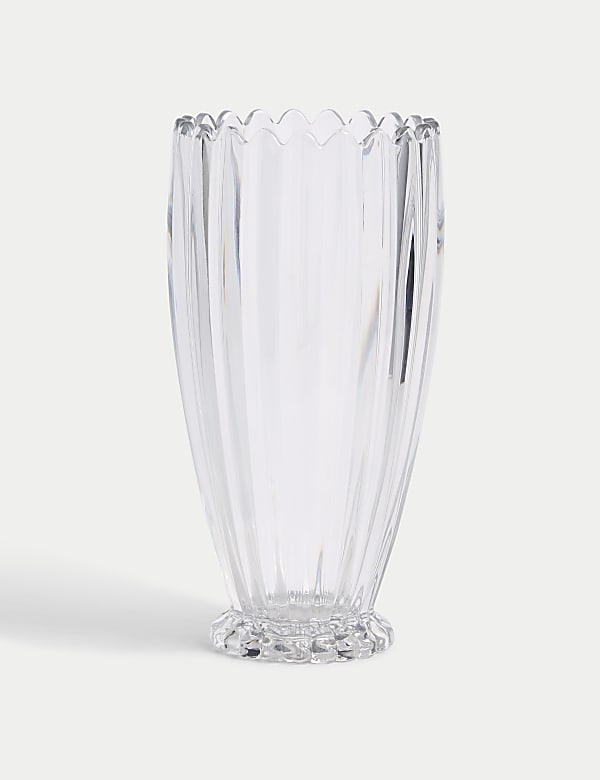 Vase fuselé en verre festonné - CH