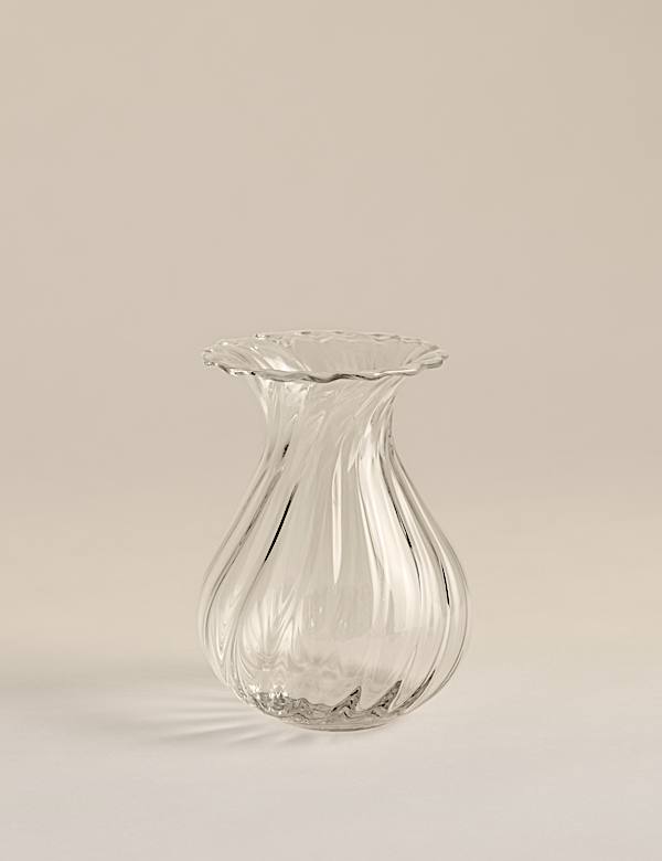 Small Fluted Glass Bouquet Vase - NO