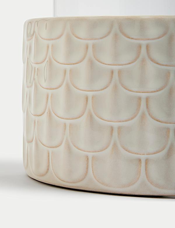 Porte-bougie tempête en céramique festonné - FR