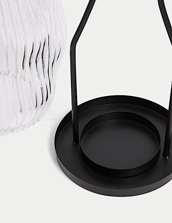 Ridged Glass Lantern - AL