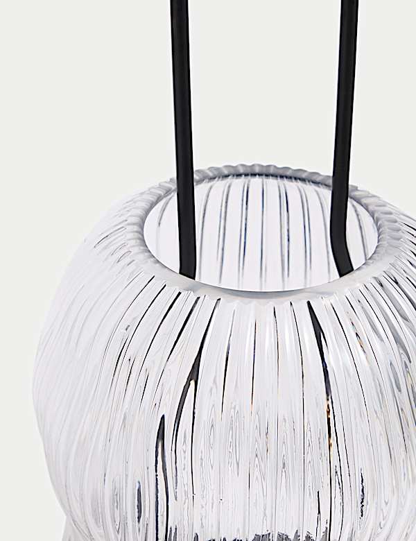 Ridged Glass Lantern - AL
