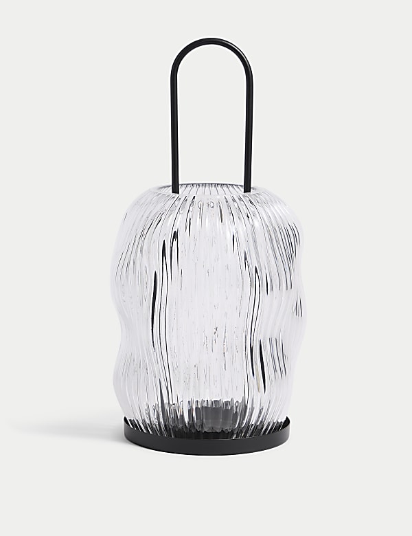 Ridged Glass Lantern - AL