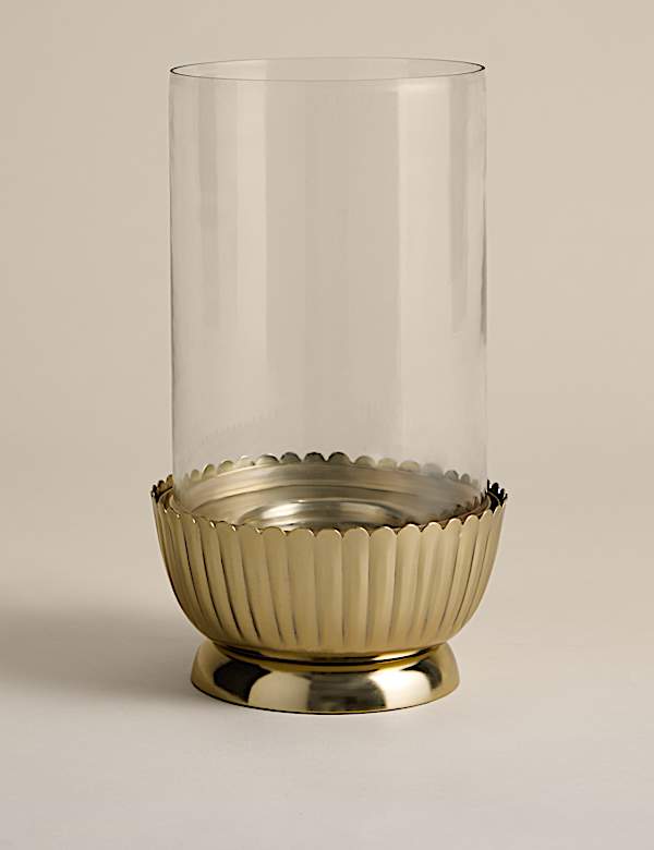 Porte-bougie tempête en à feston - CH