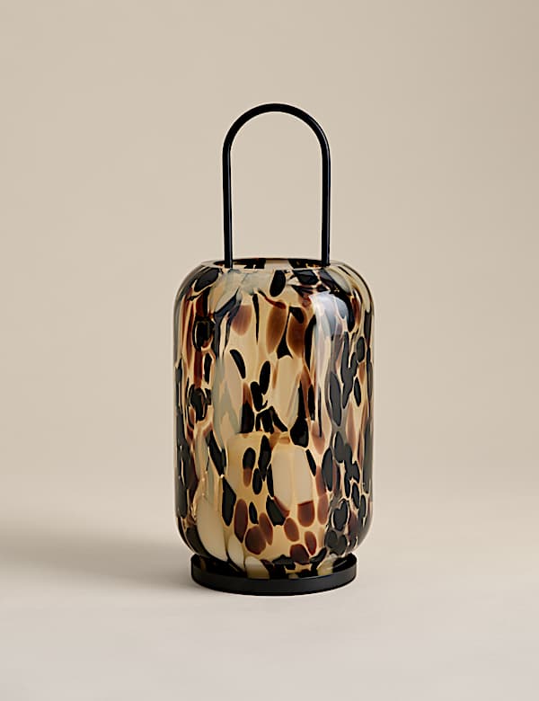 Animal Confetti Glass Lantern - DK