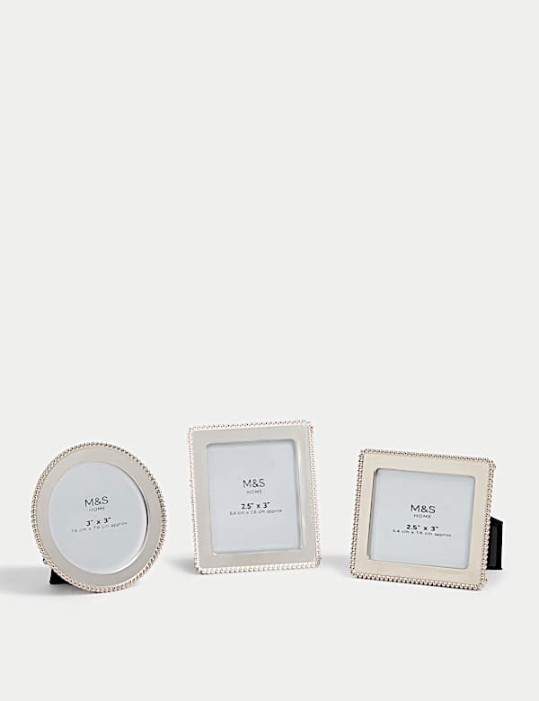 Set of 3 Silver Photo Frames - GR