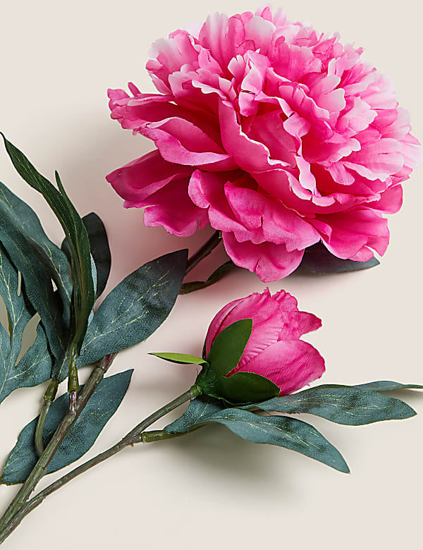 Set of 2 Artificial Peony Single Stems