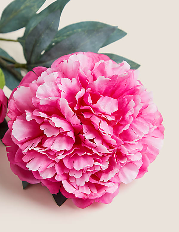 Set of 2 Artificial Peony Single Stems