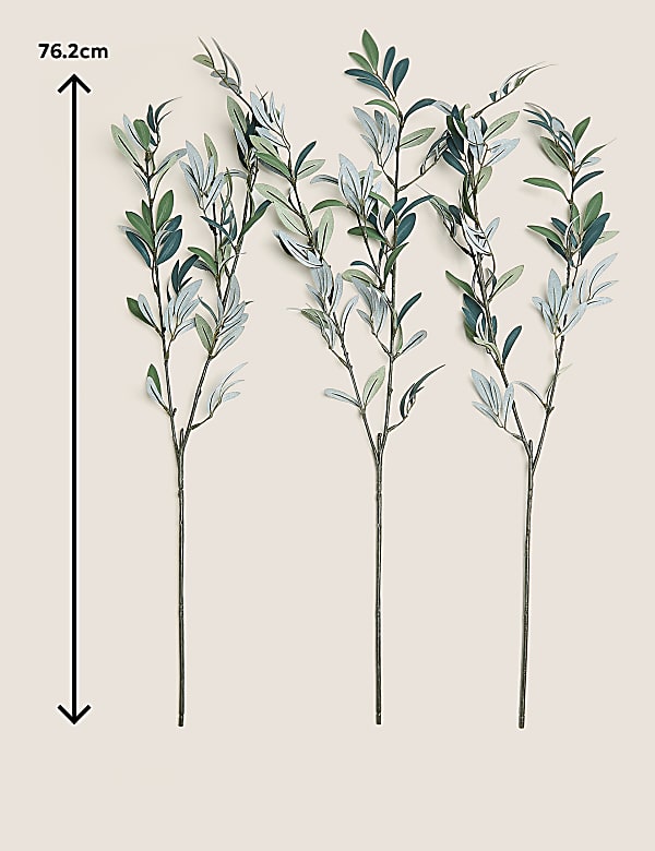 Set of 3 Artificial Olive Branches