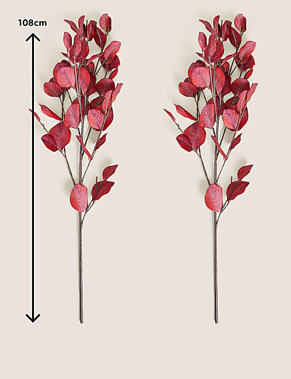 Set of 2 Artificial Eucalyptus Single Stems