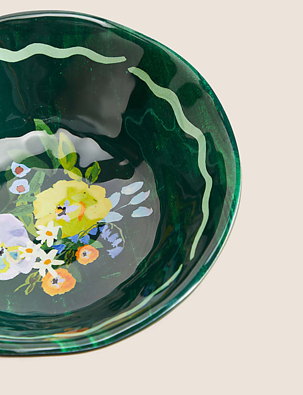 Set Of 4 Expressive Floral Picnic Cereal Bowls