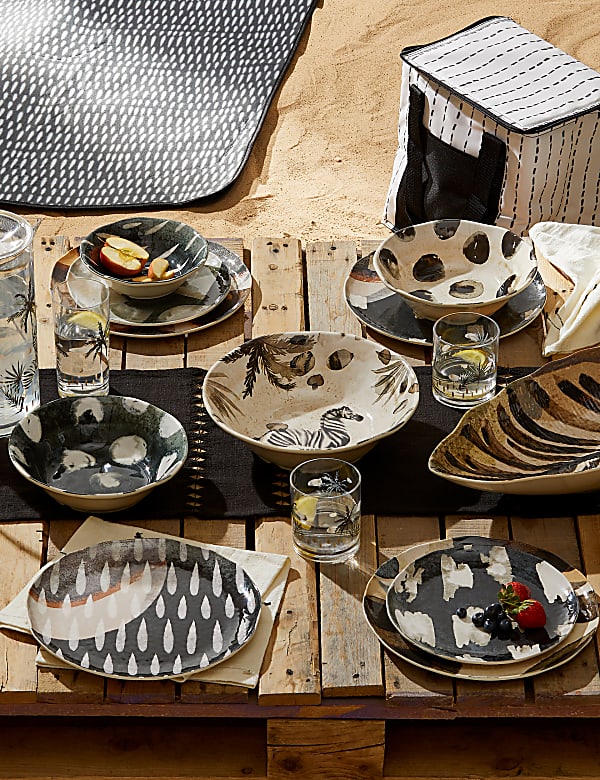 Set Of 4 Abstract Watercolour Picnic Cereal Bowls