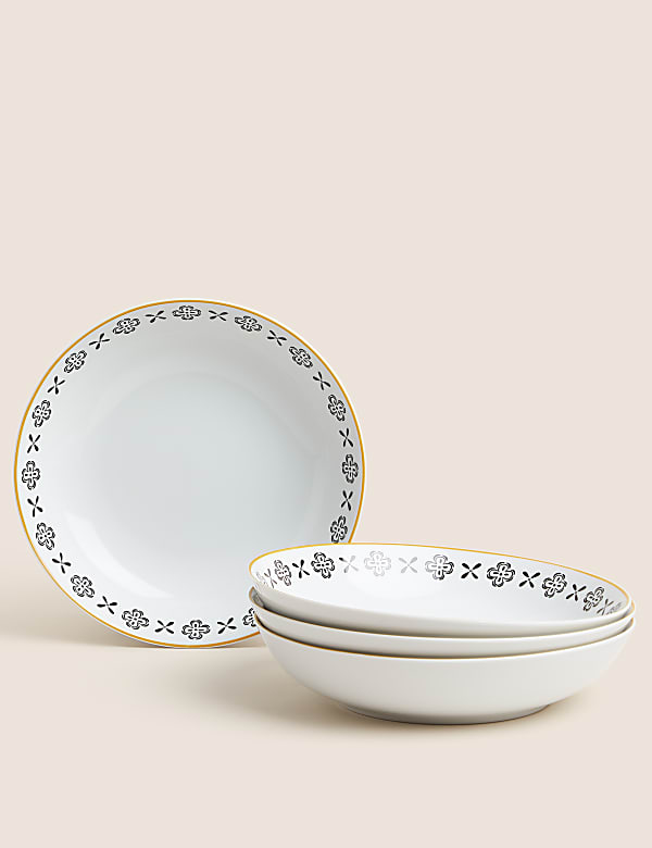 Set of 4 Tile Pasta Bowls