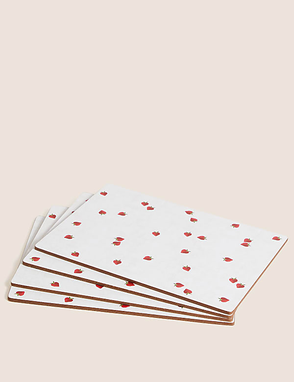 Set of 4 Strawberry Placemats & 4 Coasters